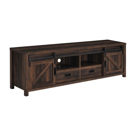 Sem 79 Inch TV Media Entertainment Console 2 Drawers Dark Brown Finish