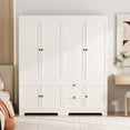 thumbnail image 2 of Armoire Wardrobe Closet, 71"H Modular Wooden Clothes Wardrobe Storage Cabinet with Hanging Rods, White, 2 of 9