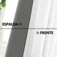 thumbnail image 4 of Lino Cortinas Blackout con Aislamiento Térmico, 100% Blackout y Ojal Superior Cortina para Recámara y Ventana de Sala, Capa Trasera de Revestimiento Gris, 2 Paneles, 132 x 213.3 cm, Blanco, 4 of 14