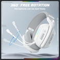 thumbnail image 6 of Siivton Wireless Gaming Headset – 2.4 GHz/Bluetooth 5.3 Gaming Headphone, 60H Playtime, Detachable Mic,for PS5/PS4,Xbox,Switch,Phone,Mac, PC(White), 6 of 9