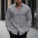 thumbnail image 1 of pstuiky Camisas suaves de manga larga para hombre, Camisa de manga larga con cuello estampado, informal y cómoda, para hombre. tops de invierno para hombre xl, 1 of 5