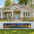 thumbnail image 4 of Forest Design Happy Camper Tent Banner Campfire Nature Scene for Outdoor Adventure Camping Event, 4 of 5