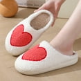 thumbnail image 2 of Douhoow Women Red Heart Slippers Cute Winter Fluffy Slippers Warm Plush Shoes Valentine's Day Gifts for Her, 2 of 9