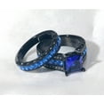 thumbnail image 7 of GY Black Gold Plated Blue 1.5CT CZ Women Wedding Ring Sets 2pcs Engagement Ring for Woman, 7 of 7