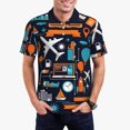 thumbnail image 2 of Balery Creative Transport Printed Men’s Short Sleeve Polo Shirt, Midweight Men's Shirt,Golf Polo shirts -Medium, 2 of 8