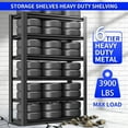 thumbnail image 4 of 78" H Metal Storage Shelving, 3000LBS Heavy Duty Shelves Unit, Adjustable 5 Tier Storage Rack,  Utility Shelf for Garage, Warehouse, Bedroom, Kitchen,18" D×47.5“W×78”H, Black, 4 of 8