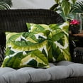 thumbnail image 4 of Greendale Home Fashions 17'' x 17'' Reversible Outdoor Throw Pillow, Set of 2, Palm Leaves White, 4 of 6