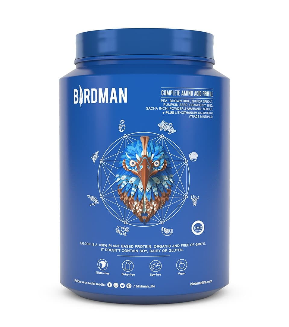 Birdman Falcon Plant Based Protein Powder | Sport Vegan Protein, Keto Friendly, Kosher, Gluten Free, Organic Pea Protein, Non Dairy, Lactose Free Protein | Chocolate Flavor - 33 Servings - 2.18 lb
