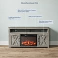 thumbnail image 4 of BELLEZE 58" Barn Door TV Stand Media Entertainment Center For TVs up to 65" wiht 23" Fireplace - Corin (Gray Wash), 4 of 7