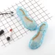 thumbnail image 2 of Zapatos de princesa Reina de la nieve congelados de verano transfronterizos Zapatos de cristal de Cenicienta gris Sandalias altas para niños de China continental, 2 of 5