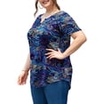 thumbnail image 3 of a.Jesdani Women's Plus Size Tunic Tops Short Sleeve V Neck Casual Blouses M-4X, 3 of 10