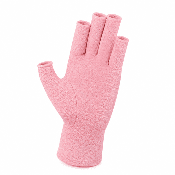 ELDORIX 2026 New 1 Pair Arthritis Gloves Fingerless Gloves Cotton Compression Gloves Rheumatic Osteoarthritis Pressure Gloves Half Finger Gloves for Men and Women, Purple, Medium