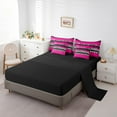 thumbnail image 3 of Cheetah Print Bed in a Bag 7 Pieces Twin Size Comforter Set,Wild Animal Skin Leopard Spot Bedding Sets Geometry Aztec Fuchsia Sriped Patchwork Bed Set with Comforter,Sheets,Pillowcases & Shams, 3 of 5