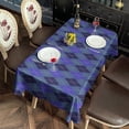 Blue and Black Checkered Pattern Waterproof Tablecloth, Rectangular ...