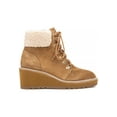thumbnail image 2 of Cecelia New York Geraldine Sand Suede Lace Up Sheep Fur Ankle Welt Detail Boots (Sand Suede, 5.5), 2 of 4