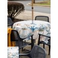 thumbnail image 4 of Outdoor Tablecloth with Umbrella Hole and Zipper, Coastal Fall Square Table Cloth 54x54 Inch Waterproof Tablecloth, White Pumpkin Thanksgiving Coral Starfish Picnic Table Cover for Patio Camping, 4 of 7