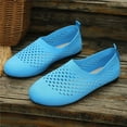 thumbnail image 4 of Miluxas Women's Slip on Sneakers Non Slip Walking Flats Shoes Breathable Mesh Work Casual Lightweight Workout Shoes Blue 6(37), 4 of 7