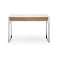 thumbnail image 2 of Jamir Rectangular MDF Desk with 2 Storage Drawers and Silver Legs, White, 2 of 9