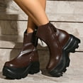thumbnail image 6 of Brown Ladies Winter Boots With Round Toe Design And Side Zipper Closure Chunky Heel Great For Daily Activities And Walking, 6 of 7