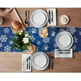 Christmas Snowflake Texture Blue Table Runner Mats Wedding Coffee Decor