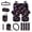 Black - Butterfly, variant on Sunflower Leopard Print Car Seat Covers Full Set with Accessories, Including Front and Rear Split Bench Seat Covers Steering Wheel Cover Safety Belt Pads Garbage Bag Cup Cushions