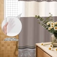 thumbnail image 3 of No Hook Shower Curtain, Boho Brown Flower Shower Curtains for Bathroom with See Through Top Window, Abstract Bohemia Pesley Floral Waterproof & Washable Bath Curtain 60"x72", 3 of 9