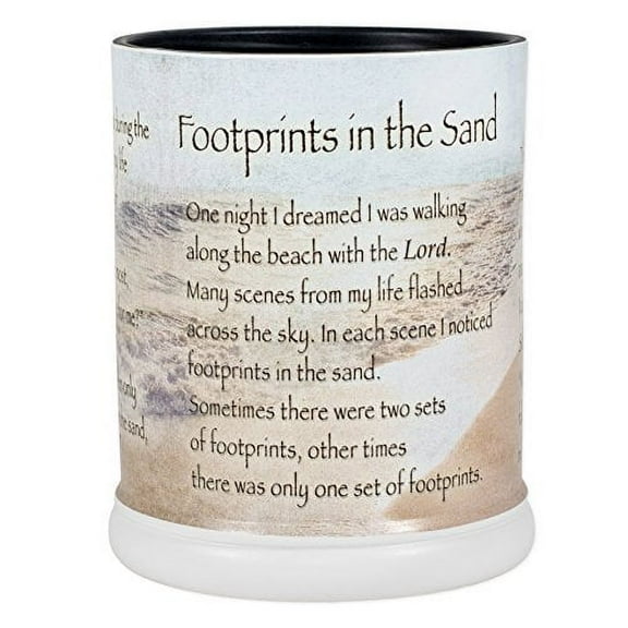 Elanze Designs Footprints in the Sand Brown Ceramic Stoneware Electric Large Jar Candle Warmer