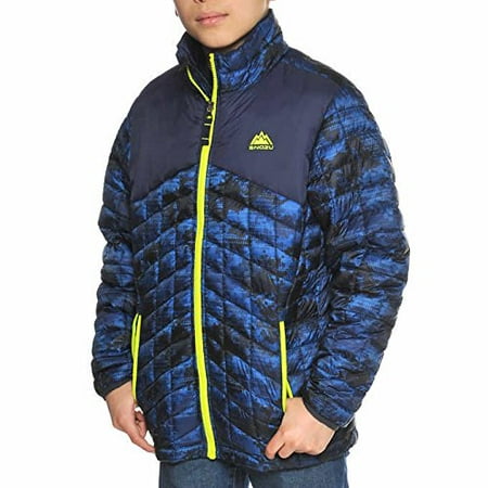 Snozu Boys' Glacier Shield Quilted Jacket (L, Blue)