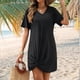 thumbnail image 4 of Vestido de Verano para Mujer, con Escote en V y Mangas , Color Negro, Talla L, 4 of 8