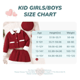 thumbnail image 2 of Mikrdoo Kids Girls Christmas Outfits Big Girls Skirts Set Lapel Button-down Jacket Patchwork Skirts Beret 3Pcs Clothing 13-14 Years Red, 2 of 8