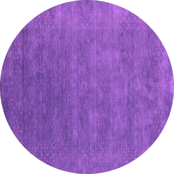 Ahgly Company Indoor Round Abstract Pink Contemporary Area Rugs, 6' Round