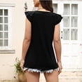 thumbnail image 6 of Fesfesfes Womens T-Shirts Women Fashion Summer Tops For V-Neck Ruffle Sleeve Tops Casual Sleeveless Layering Shirts for Women 6(M), 6 of 9