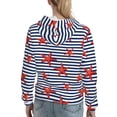 thumbnail image 7 of Honeii Starfish Navy Blue Stripe Pattern Womens Oversized Hoodies Long Sleeve Sweatshirts Pullover Fall Outfits with Pocket-XX-Large, 7 of 7