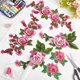 thumbnail image 3 of 6 parches bordados de flores rosas y verdes de 3 estilos, parche vintage para coser, parches florales surtidos para reparar insignias, apliques a granel, 3 of 5
