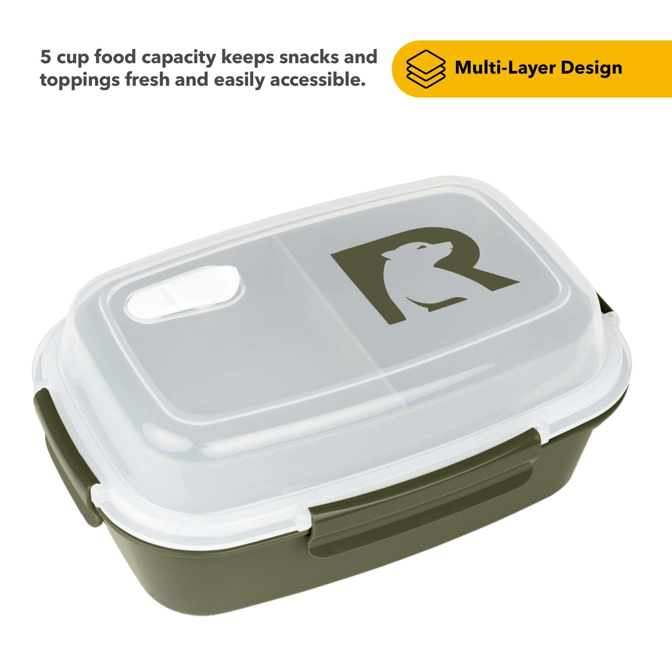 RTIC Ice Lunch Set, Lunch Bag, Container and Little Road Trip Tumbler, Leak Proof, Happy Camper/Olive