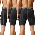 thumbnail image 2 of Runhit 3 Pack Comrpession Shorts Men Workout Running Underwear Athletic Gym Spandex Comrpession Shorts Basketball Base Layer, 2 of 7