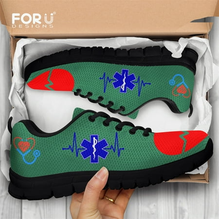

Women s Shoes Flats Air Mesh Paramedic EMT EMS 3D Printed Super Light Ladies Walking Shoes Woman Zapatos Mujer 2021