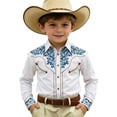 thumbnail image 4 of FINALGANG Boy's Western Cowboy Shirt Print Long Sleeve Regular Fit Shirts Kids Western Cowboy Shirt Casual Button Down Tops For Boys Party Shirt 10-11 Years, 4 of 4