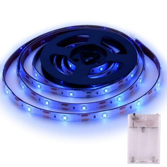 Battery LED Strip Light, SMD3528 2M 120LED Strip Light Waterproof IP65 Flexible Strip Light Ribbon Light for Cupboard Cabinet Home Decoration
