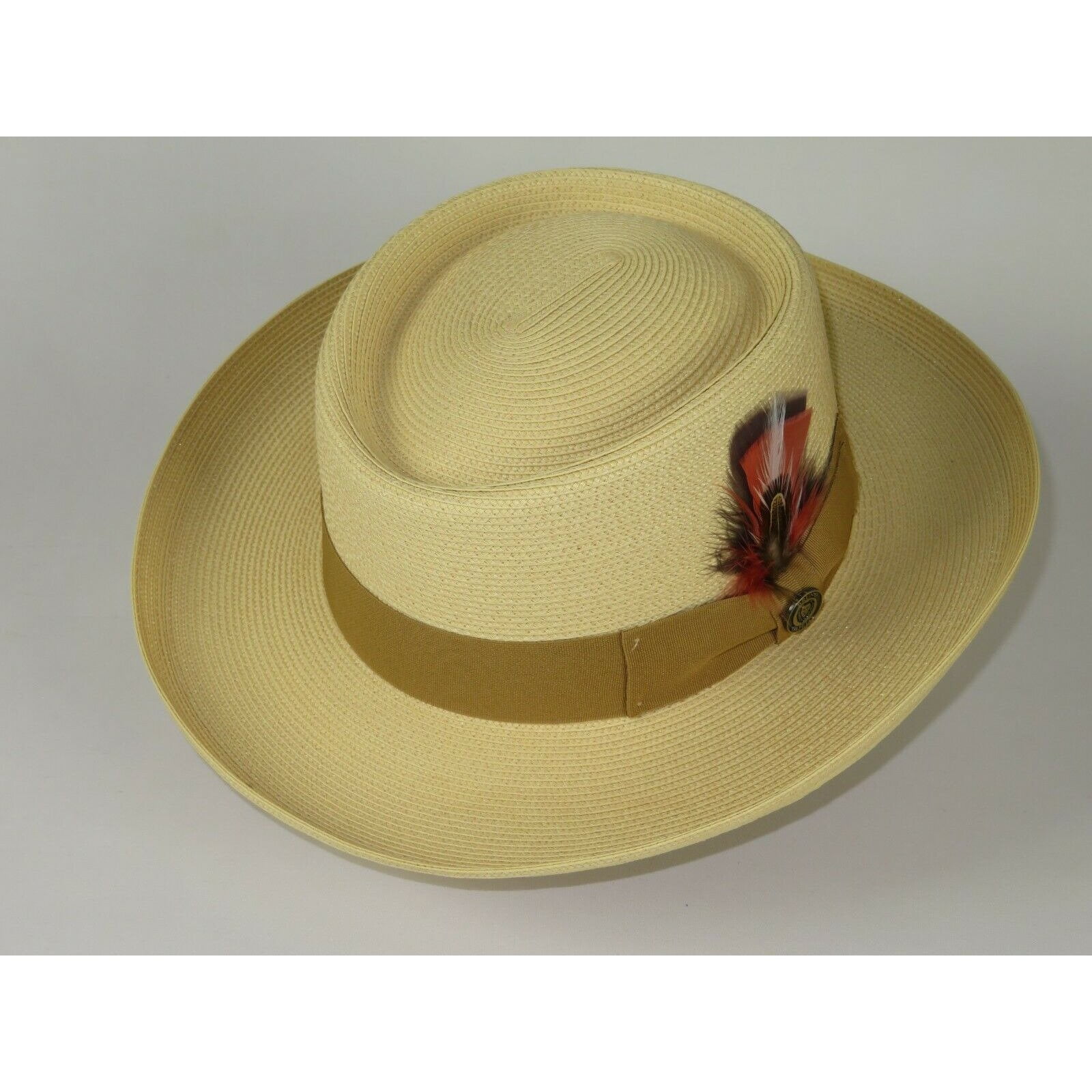 Mens Summer Straw Style Hat BRUNO CAPELO Gambler Crown Gams202 Natural
