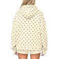 thumbnail image 4 of Women Polka Dot Hoodie Oversized Fleece Hooded Sweatshirt Long Sleeve Drop Shoulder Graphic Print Hoodies with Pocket S, 4 of 5
