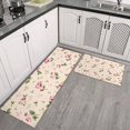 thumbnail image 2 of Pioneer Flower Floral Print Pattern Kitchen Rugs Sets Of 2,Anti Fatigue Kitchen Mat Rugs Non Slip Washable,Decorative Kitchen Floor Mats for Kitchen,Sink,Laundry,17"x30"+17"x47", 2 of 7