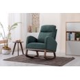 thumbnail image 3 of Nursery Rocking Chair with Wood Legs, Modern Glider Rocker Chair with Two Side Pockets, Rocking Armchair for Nursery Living Room Bedroom, Emerald, 3 of 9