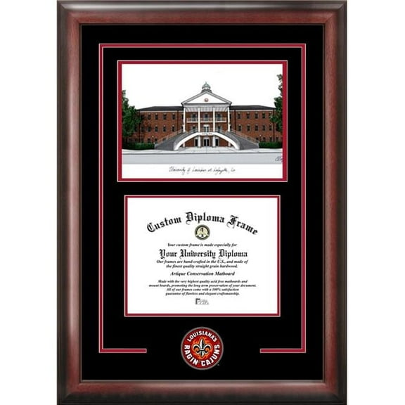 Campus Images LA993SG-1185 8.5 x 11 in. University of Louisiana-Lafayette Spirit Graduate Diploma Satin Mahogany Frame