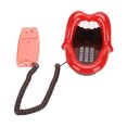 thumbnail image 3 of Teléfono De Escritorio, Luz Roja Luz Redial Redial Cable De Teléfono Almacenamiento Clear Sound Lengua Grande Decoración Para La Oficina, 3 of 7