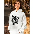 thumbnail image 2 of Black Butterflies Hoodie Women -SPIdeals Designs, Female x-Large, 2 of 4