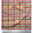 thumbnail image 1 of Soimoi Green Poly Georgette Fabric Geometric & Flamingo Bird Printed Craft Fabric by the Yard 42 Inch Wide, 1 of 3