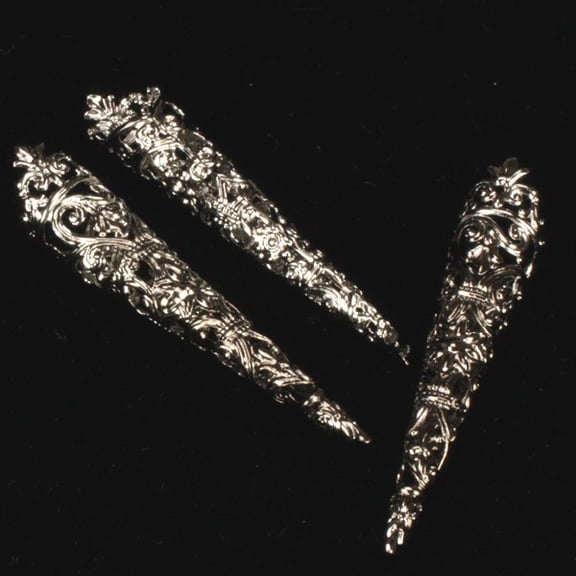 The Ribbon People Club Pack of 48 Silver Contemporary Large Crown Cording Caps 2.75"