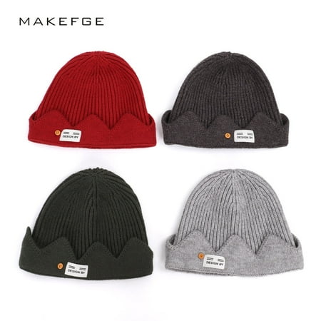 Men and Women Outdoor Knitted Wool Hat Warm Sports Crown Knitted Melon Hat  Woolen Hat Womens Slouchy Beanie_s 4Pcs 