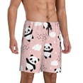 thumbnail image 2 of Naloa Panda Men's Short Pajama Pants, Lounge Comfort Shorts with Elasticized Waistband and Side Pockets - Large, 2 of 9